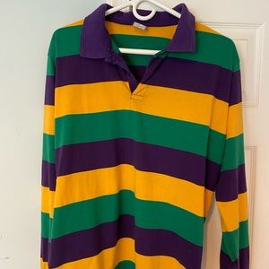 Vintage collared long-sleeve multi-colored shirt